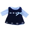 Sophia's 2 Piece Winter Velour Snowflake Embroidered Dress and Striped Long Sleeve Shirt for 15 Inch Dolls, Navy
