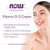 NOW Foods Solutions, Vitamin D-3 Cream 1,000 IU Per Gram, High-Potency, Intense Moisture, 4-Ounce