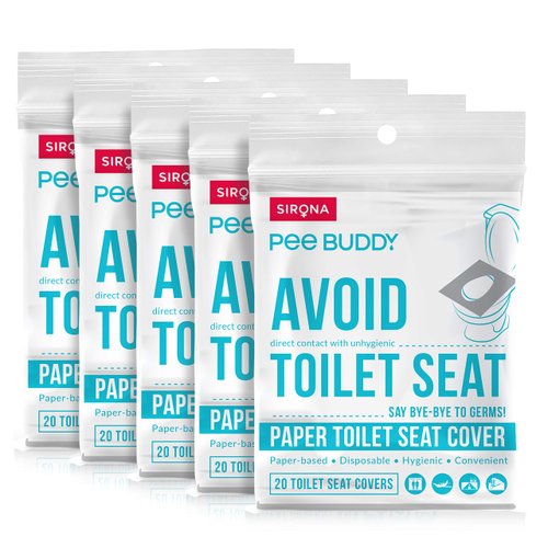 PeeBuddy Disposable Paper Toilet Seat Covers (Pack Of 100) | No Direct Contact with Unhygienic Seats| Easy To Dispose| Nature Friendly| Must Have For Women