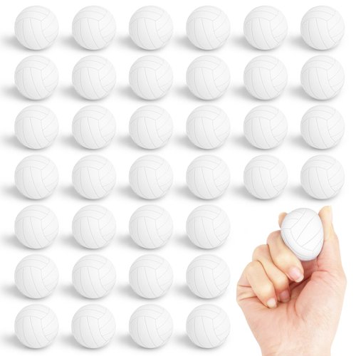 Mini Foam Volleyball Stress Balls 36 Pack Volleyball Party Favors Small Sports Squeeze Ball Soft Stress Relief Ball for Kids Adults School Sports Themed Party Supplies Classroom Volleyball Party Gift