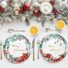 Christmas Party Paper Plates Napkins and Cups Set 100 Watercolor Poinsettia Disposable Dinnerware Tableware Party Supplies