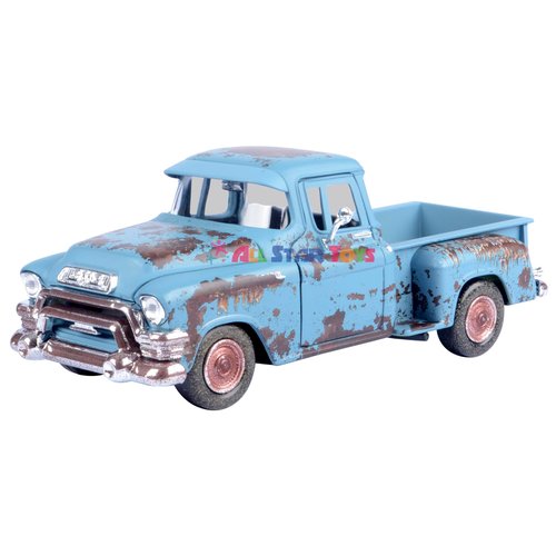 Motormax 1955 GMC Blue Chip Pickup Weathered Treasueres Barn Find 1/24 Scale Diecast Model Car 79071 All Star Toys Edition