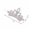 Allereyae Crystal Tiaras Crown Hair Clip Barrette Rhinestone Crown Hairpins Barrette Silver CZ Crown Head Clip Headwear Crystal Wedding Hair Accessories for Women and Girls (Silver)