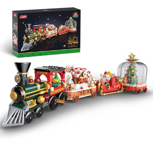 BADHACK 1090PCS Christmas Building Blocks - 4 IN1 Building Sets Collectible Play Model Kits - Train Gingerbread House Santa Claus Christmas Tree Building Bricks Party Favor for Kids