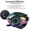 Sougayilang Baitcasting Reels - Colorful Fishing Reel, High Speed Baitcaster with 9+1 Ball Bearings, Gear Ratio 8.0:1, Magnetic Brake System Power Handle Casting Reels -Left Handed-Colorful