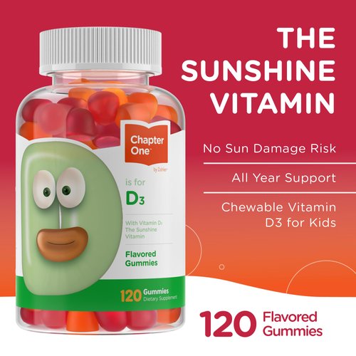 Zahler - Chapter One Vitamin D 3 1000 IU Gummies (120 Flavored Gummies) - Certified Kosher Chewable Vitamin D3 Gummies for Kids & Adults - VIT D3 Supplements - Made in USA Vitamin D Gummies
