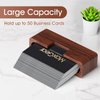 MaxGear Business Card Holder Wood Business Cards Holder for Desk Business Card Display Holder Desktop Business Card Stand for Office,Tabletop - Rectangle 2 Pack