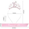 YARIEW Sweet 16 Birthday Sash Headband, Sweet 16 Birthday Decorations for Girls, Birthday Crown and Sash, 16th Birthday Gifts for Girls, Sweet Sixteen Gifts for Girls Pink