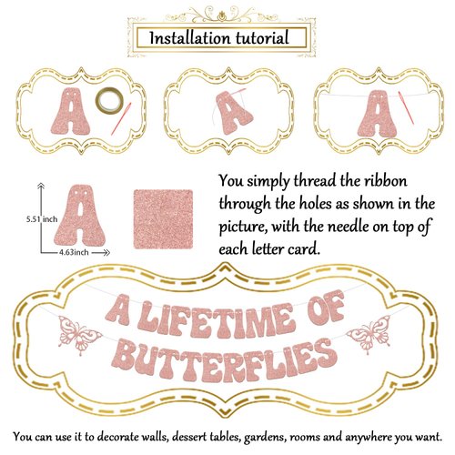 A Lifetime of Butterflies Banner, Butterfly Bridal Shower Decorations, Butterfly Theme Wedding Bachelorette Party Decorations, Butterfly Themed Engagement Party Supplies