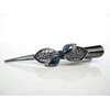 Dark silver bow blue crystal flower alligator hair claw clip clamp