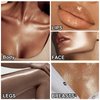 Body Shimmer Oil 100ml, Moisturizing Long Lasting Body Luminizer Face Brighten, Waterproof Liquid Illuminator Body Glow, Shimmer Body Glitter Oil Highlighter Summer Glowing Makeup (#03 Bronze Gold)