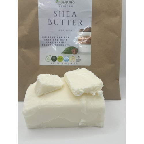 AliBell's Shea Butter, Natural Refined, Organic African Shea, 16 oz. in ecofriendly, biodegradable Kraft packaging. For making Soap, Lotion, Body Butter. Extra Moisturizing for Face, Body, Skin, Hair, Cracked Feet.