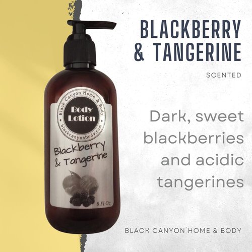 Black Canyon Blackberry & Tangerine Scented Luxury Body Lotion with Lanolin and Jojoba Oil, 8 Oz