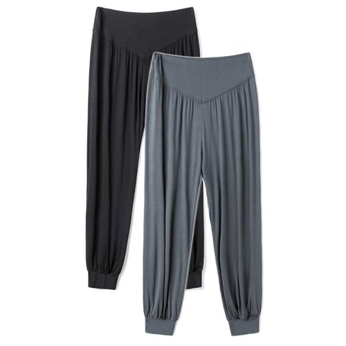 AvaCostume Womens Modal Cotton Soft Yoga Sports Dance Harem Pants BlackDarkGrey L