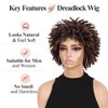 Hanne Fashion Short Dreadlock Wig Twist Braids Wigs Dreadlock Wig for Black Women and Men Ombre Brown African American Twist Braiding Synthetic Wig 1B 30