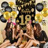 18th Birthday Party Decorations for Boys and Girls Black Gold Happy 18th Birthday Door Cover Banner with 18pcs 18th Birthday Black and Gold Balloons for 18th Birthday Anniversary Party Decor Supplies