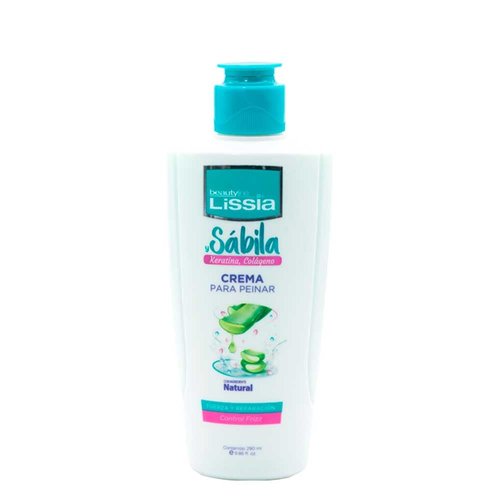 LISSIA Styling Cream Aloe Vera and Keratin, Collagen All Hair Types | Crema Para Peinar Sabila, Keratina y Colageno Fortalece, Repara y Controla el Frizz Colombia (9.8oz – 290ml), Blue