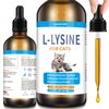 Lysine for Cats Immune Support, L-Lysine Supplement for Cat, Lysines for Feline Respiratory Health - Reduces Sneezing, Sneezing, Runny Nose, Eye Function, Natural Cat Drops for Kittens & Adult Cats