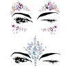 Chicque Rhinestone Face Jewels Festival Face Gems Glitter Stickers Rave Stick on Halloween Mermaid Face Tattoos Party for Women and Girls 2PCS