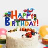 DIADARL Transportation Cake Decoration Car Truck Train Airplane Ship Party Cake Toppers Picks Themed Birthday Party for Kids Boy Girl Birthday Party Supplies