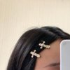 ZHOUMEIWENSP 1Pair Retro Metal Hair Clips Halloween Cross Hairpin with Punk Duckbill Clips Novelty Hair Style Making (Jesus)