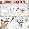Christmas Snowman DIY Craft Kit, 12 Snowman Foam Balls Build a Snowman Crafts Accessories Build a Snowman Kit Indoor Decorations for Xmas Party Decor Supply