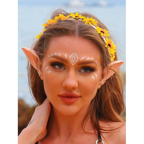 Zoestar Sunflower Hair Wreath Flower Crown Flower Headpiece for Women (Black)