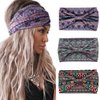 Aceorna Boho Headbands Wide Knotted Hairbands Stretch Printed Head Bands Bohemia Head Wraps for Women and Girls 3 Pcs (Set A)