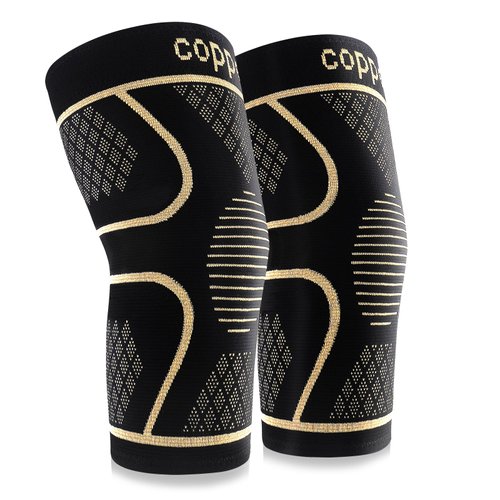 Copper Knee Braces for Knee Pain Women and Men (2 Pack), Knee Compression Sleeve for Arthritis, ACL, Meniscus Tear, Joint Pain Relief, Knee Support for Working , Running, Weightlifting, Fitness(M)