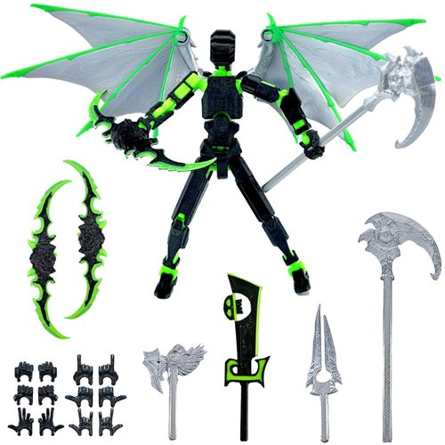 (Assembly Completed) T13 Action Figure Set, Titan 13 Action Figures, 3D Printed Dummy 13 Multi-Jointed Movable Robot Toy, Diy Lucky 13 Action Figure for Kids Adult Christmas Birthday Gifts (Green)