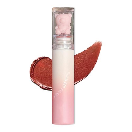 KWOLYKIM Pink Bear Matte Velvet Lip Gloss, Moisture Smooth Lip Glaze Waterproof Long Lasting Lip Stain Cute Beauty Makeup Fiery