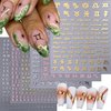 Tyuimhx 6 Sheets Letter Nail Art Stickers Decals Zodiac Stickers for Nail Art 3D Self-Adhesive Gold Silver Pink Nail Stickers Alphabet A-Z Nail Decals Supplies for Women DIY Manicure Decorations