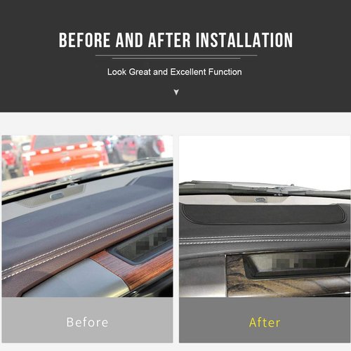 Auovo Dashboard Mat Liner for Ram Pickup 1500 2500 3500 2011-2018 Interior Accessories Car Dash Trim Rubber Pad Cover Soft Tray(1 PCS) (Black Trim)