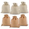 Lucky Monet 25/50/100PCS Burlap Gift Bags Wedding Hessian Jute Bags Linen Jewelry Pouches with Drawstring for Birthday, Party, Wedding Favors, Present, Art and DIY Craft (100Pcs, Coffee, 3” x 4”)
