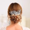Catery Flower Crystal Bride Wedding Hair Comb Hair Accessories with Pearl Bridal Side Combs Headpiece for Women Pack of 1(Silver)