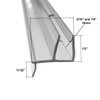 Clear Shower Door Sweep Seal with Drip Rail for 3/16" and 1/4" Glass - 35" long