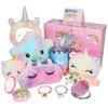 Ingbear Unicorn Toys for Girls Age 4-6 7 8, Girls Birthday with Light Up Plush Stars Pillow/Crossbody Bag/Water Bottle/Headband/Soft Plush Toys Set