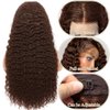 Chocolate Brown HD Lace Front Wigs Human Hair 180% Density 13x4 Water Curly Lace Front Wigs Human Hair Pre Plucked Glueless Wigs Human Hair for Black Women (20Inch, Brown)