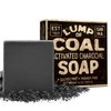 Pelto Lump Of Coal Activated Charcoal Soap - 2024 Stocking Stuffers for Men - White Elephant Gift Exchange in Unique Adult Christmas Gift Box Mon Dad Teens Him Her - 4 oz Bar