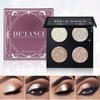 oygcee Glitter Shimmer Metallic Eyeshadow Palette 4 Color,Diamond Pearl Shiny Bling Korean Makeup for Eye/Face/Highlighter, High Pigmented Smooth White Shimmery Powder, Glow Illuminator