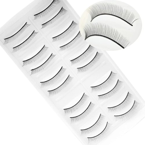 10 Pairs Practice Fake Lashes Waterproof False Eyelashes False Eyelashes Strips Ladies and Girls ...