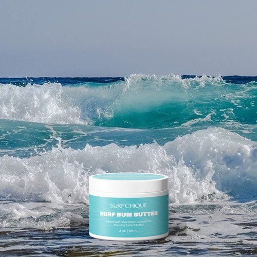 SURFCHIQUE Surf Bum Whipped Moisturizing Body Butter with Light Tropical Scent of Coconut, Vanilla, Mango, & Papaya (2 oz)