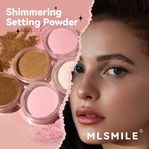 AKARY White Translucent Setting Powder, Shimmer Finishing Powder Oil Control for Long Lasting Makeup, Lightweight Loose Powder Waterproof Makes Skin Downy, Blurring Powder for All Skin Tones, 01