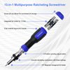 SHARDEN Ratchet Screwdriver 13-in-1 Multi Screwdriver Tool All in One Ratcheting Screwdriver Set with Phillips, Flat Head, Torx, Hex, Square, 180 Degree Pivoting Adjustable Angle Screw Driversets Set