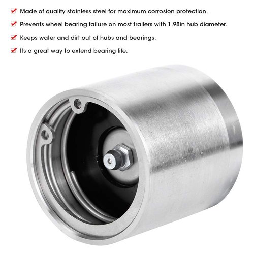 Trailer Bearing Buddy, 4Pcs Stainless Steel Wheel Hub Bearing Buddies Center Caps Protector with 1.98in Diameter for Boat RV