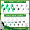 Aoriher Soccer Party Favors Set, Soccer Goodie Bag Fillers, Toy Whistle, Stickers Stress Ball Keychain Silicone Bracelet Erasers for Birthday Party Supplies