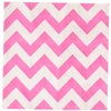 Amscan Disposable, Chevron Beverage Napkins, Bright Party Supplies, 5" x 5", Pink/White