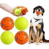 susu & wuwu Durable Dog Chew Balls for Aggressive Chewers - Interactive Toy for Dental Health Benefits - Indestructible Dog Tennis Balls (4 Balls) (2.5inch-4pack)