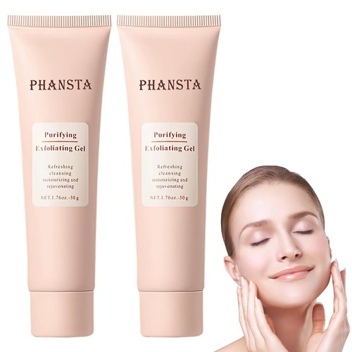2PCS Purifying Exfoliating Gel, Facial Exfoliator Cleanser, Exfoliating Face Scrub, Exfoliating Gel Scrub for Face, Gentle Exfoliating Facial Cleanser for All Skin Types, Cleans Dirt & Oils