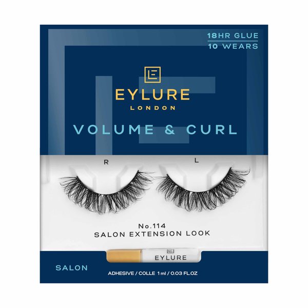 Eylure Salon Extension Look False Eyelashes, Volume No. 114, 1 Pair